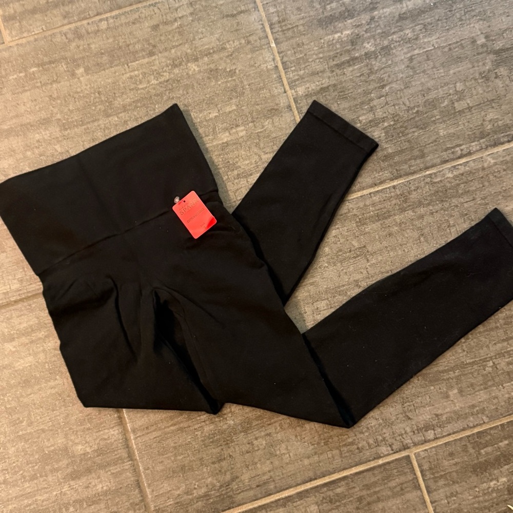 NWT SPANX Black Cotton Look at Me Leggings